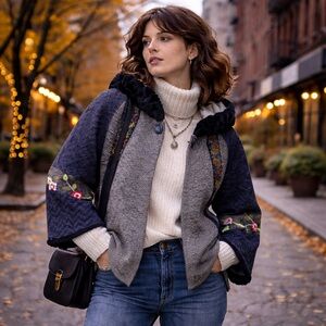 Custo Barcelona Y2K Wool Blend Embroidered Jacket | Small